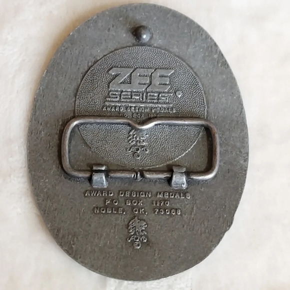 Vintage Silver Pewter Western Cattle Drive Belt Buckle Zee Series - Picture 2 of 7